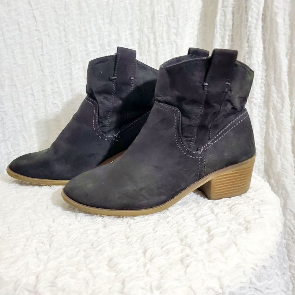 Gray Faux Suede Booties Size 8.5